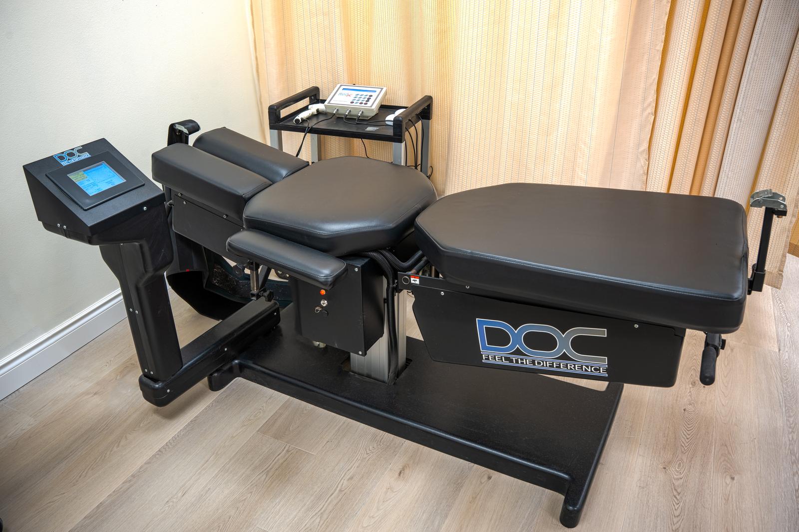 Spinal decompression table at Physiotherapy Wellness Inst physiotherapy clinic in Etobicoke