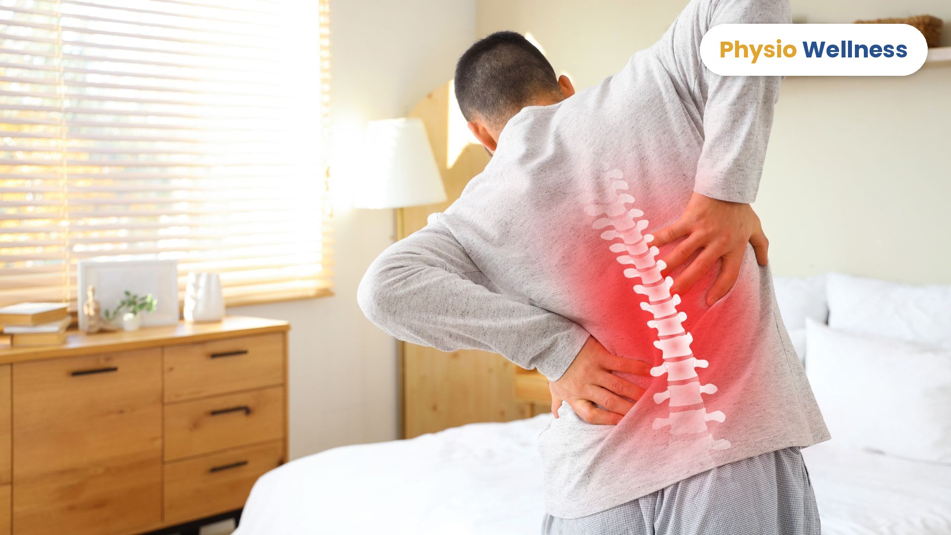 Lower back pain with highlighted spine, treated by chiropractic care in Etobicoke
